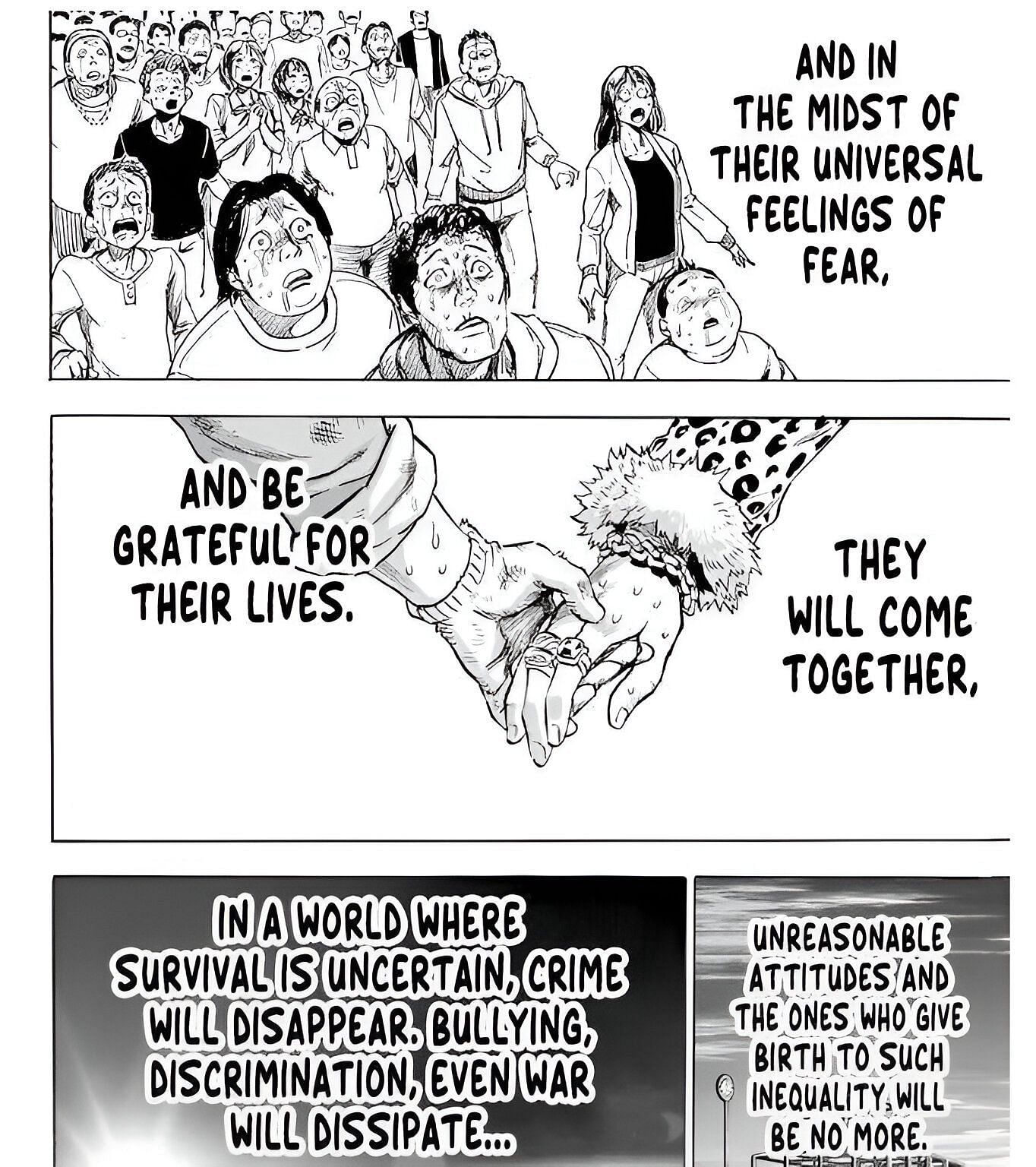 Garou's reason for wanting to become the symbol of fear (Image vai Shueisha/Yusuke Murata and ONE)